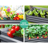 Green Fingers Garden Bed 150x90cm Planter Box Raised Container Galvanised Steel GARDEN-15090-ALUMGR