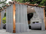 1 Pair Water Resistant Sheer Eyelet Curtains for Outdoor, 140x250cm, Gray V1188-MS-325-0456