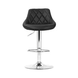 Artiss 4x Bar Stools Leather Padded Gas Lift Black BA-K-704-BKX4