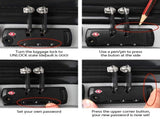 Wanderlite 20" 28" Luggage with TSA Lock Spinner Travel Suitcase Carry On Hard Shell Luggage Case LUG-ABS-LINE-2SET-WH
