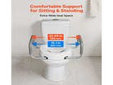 Raised Seat with Arms, 136.1 kg Load Capacity, 88.9 mm Lift Height, Widened Commode Elevated V952-AZSJGMTZD35YISHJB001V0