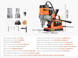 Magnetic Drill, 1450W Motor 1.6 in Boring Diameter,810 lbf Portable Electric Mag Drill Press, with V952-CLZTJ2J40MMMO8WSCV3
