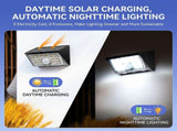 Solar Powered LED Wall Light with Motion Sensor, IP65 Waterproof Outdoor Lighting for Garden Fence, V1341-ZY-QFAHDEYG-8PCS-6500KCOOLWHITE