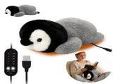 Keep cozy and warm with this adorable penguin-shaped heated plush toy, perfect for relaxing at home, V1341-ZY-WND3SY9P
