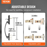 Double Door Set, Matte Black Arched Door Lever, Double Front Door Set with Reversible V952-SMSBYGHDSHXLZ8LO2V0