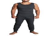 2pcs Set Mens Merino Wool Blend Thermal Singlet Top & Pants Underwear Thermals - Black V563-2PCSSINGLETSET-BK-XL