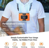 20000mAh Outdoor Portable Waist Fan Hanging Neck Fan Strong Wind with Power Bank LED Lighting for V413-20K-FAN-ORANGE