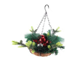 Artificial Christmas Hanging Basket Decorated with Pine Cones Ball Lights Christmas Holiday V1294-YM0523-10323026