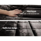 Giselle Bedding Faux Mink Quilt Charcoal Single QUILT-FM-CHAR-S