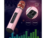 K6 Handheld Wireless Bluetooth-compatible Condenser Microphone Karaoke Speech Mic Speaker Golden V1263-JX-1078