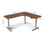 FORTIA Corner Standing Desk, 160x140cm, 72-118cm Sit to Stand Up Electric Height Adjustable, Walnut V219-ADKCORFOR1WLSA