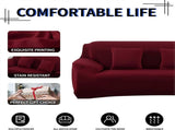2 Seater Square Stretch Sofa Cover with Armrests and Cushion Covers V1263-JX-3560