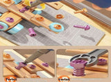 DIY assembly toy, wooden building set, electric drill toy for kids, educational construction toy, V1102-819-47387-MLT-172PCS