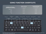 Foldable Bluetooth Keyboard with Magnetic Stand,Aluminum Alloy Mini Quiet Folding Portable V1107-888-75142-WHT