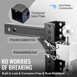 VEVOR Adjustable Trailer Hitch, 8" Rise & Drop Hitch Ball Mount 2" Receiver 14,000 LBS Rating, 2 and V952-TZT2INCH8INCHT3ALV0