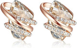 Infinity Love Heart Birthstone Earrings for Women, Crystal Stud Earrings with Healing Stones, V1164-325817