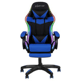Artiss Gaming Office Chair 12 RGB LED Massage Computer Work Seat Footrest Blue MOC-L-GC-8P-LED-BL