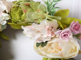 Artificial Peony Wreath Rattan Silk Cloth Simulation Decorative Front Door Wreath for Indoor Outdoor V1294-YM0523-220225XU01-3