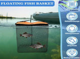 Collapsible Floating Fishing Basket Quick Drying Portable Fishing Floating Net Cage Large Capacity V1366-AZ2-W-15045