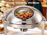 5-Star Chef 9L Chafing Dish Buffet Warmer Food Warmer Catering Server Round CD-9L-CC-SS