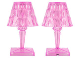 LED Crystal Table Lamp Transparent Prism Dimmable Desk Lamp USB Charging Indoor LightingPink V1294-YM0901-3119210122318