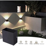 Modern LED Wall Light, 7W, Black Square, Warm Light Living Room Suitable for the Bedroom or Garden V1237-MS-626-136