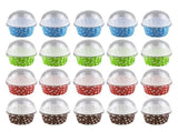 100 Pcs Medium Size Paper Cake Cups with Lid, Dessert Containers for Ice Cream, Yogurt, Mousse V1366-AZ2-W-13238