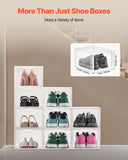 VEVOR Shoe Storage Boxes 9PCS Stackable Shoe Boxes US Size 13 Transparent White V952-KDDQTMCXXHQK2TQOP001V0