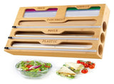 CARLA HOME Bamboo Wrap Organiser, 5 in 1 Dispenser with Cutter for Kitchen LSB-36483