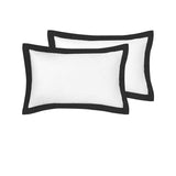 Accessorize Pair of White/Black Tailored Hotel Deluxe Cotton Standard Pillowcases V442-HIN-PILLOWC-HOTELTAILORED-WHITEBLACK-ST