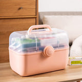 Medicine Storage Box Plastic Multi Layer Large Capacity Medicine Cabinet for Household Pink V1294-YM0716-3117220183214