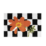 Checkered Doormat Anti Skid Black White Grid Cute Door Mat for Bathrooms Kitchens Living Rooms V1294-YM0716-3117220167614