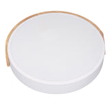 LED Ceiling Light Iron Wood PC Dimmable Round Flush Mount Modern Ceiling Light Fixture with APP V1294-YM0901-3119240148311