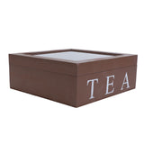 Wooden Tea Storage Organizer with Clear Acrylic Top Window 9 Compartments Eco Friendly Tea Bag V1294-YM0901-3117240213612