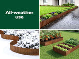 Green Fingers Garden Edging 10ft Metal Flexible Garden Border Corrugated Steel Lawn Edging Rust XFEL-GED-10FT-BZ