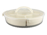 Divided Serving Tray with Lid PP PET Sealed Rotatable Clear Snack Spinner Food Platter Charcuterie V1294-YM0901-3118240178811