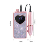Rhinestone Electric Nail Drill Kit with Heart Display - Rechargeable Nail File Machine with 11 Drill V888-ELOSUNG57282