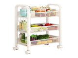 Rolling Storage Cart Layered Storage Shelves Multi Functional Movable Snack Vegetable Baskets V1294-YM0710-3117230289911