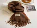 Brown and Caramel color Double-Sided Reversible Imitation Cashmere Scarf for Women - Soft Warm V888-ELOSUNG53095