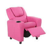 Set of 4 Oliver Kids Recliner Chair Sofa Children Lounge Couch PU Armchair Pink V563-75609-PINK-4CHAIRS