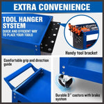 Blue 3-Tier Tool Cart Storage Trolley Toolbox Workshop Garage Organiser 150kg Blue V465-95239