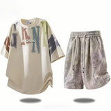 Men's Oversized T-shirt and Shorts Set for Summer Casual Daily Wear, Gym, Beach, and Street Style, V1107-CS-OLGPFGG40