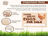 6/10 Pcs Eggs Metal Sign 14 x 11 inches with Stakes Marker Pen Arrow Stickers Weatherproof V1366-AZ2-W-15024