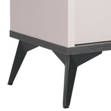 Bedside Table with 2 Storage Drawers MDF Combination of Champagne and Black Colour Nightstand V43-BST-MAXL