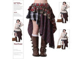 Plaid Size XL Retro Irregular Check Skirt Halloween Plus Size Spicy Girl Gift Curvy Fit High V1221-XM-LB6526-GM169