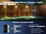 Solar Powered Outdoor Fence Light, Warm White Decorative Garden Rail Light with Auto On/Off, Easy V1341-ZY-B98JLB8Z-3PCS-WHITELIGHT