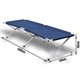 Camping Bed Folding Stretcher Light Weight w/ Carry Bag Camp Portable - navy V610-CAMSTRECOL-NAV