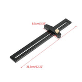 Woodworking Scriber T-Shaped Woodworking Multifunctional Ruler Aluminum Alloy Marking Measuring V1192-AZ-W-10482