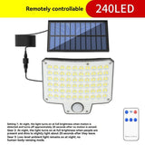 Solar Outdoor Light Motion Sensor Light Garden Lighting Porch Light Driveway - Black - Size 240LED V1106-124-97858-BLK-240LED