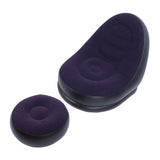 Inflatable Sofa Chair Stylish Simple Soft Flocking Blow Up Lounger Chair with Footstool for Living V1294-YM0901-3116240012712